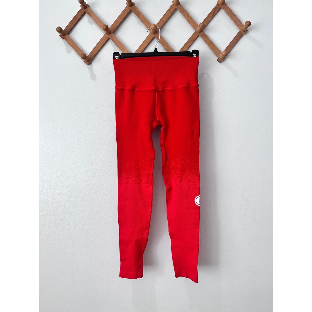 NUX Pure Barre Activewear Ombre Red Seamless Leggings Workout Gym Athleisure